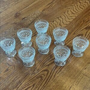 Elegant Clear Glass footed dessert dishes Set -  8 Pieces